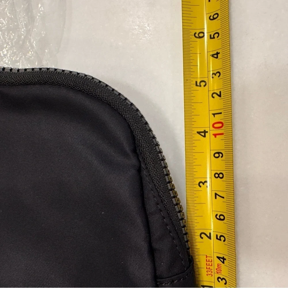 NEW LULULEMON Everywhere Belt Bag Black NWT Silver Hardware Dual Zip Pulls